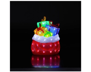 38CM ACRYLIC SANTA SACK WITH PRESENTS