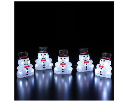 5 ACRYLIC SITTING SNOWMEN