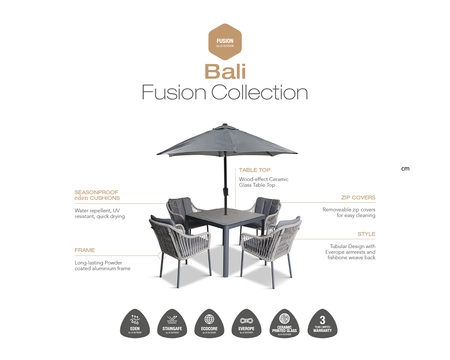 BALI 6 SEAT DINING SUITE WITH PARASOL - image 5