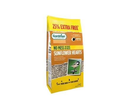 GARDMAN SUNFLOWER HEARTS 2KG + 25%