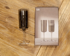 LUNAR CHAMPAGNE FLUTES GREY SET OF 2 - image 1