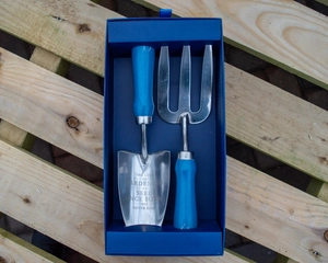 RHS TROWEL & FORK SET IN BRITISH MEADOW