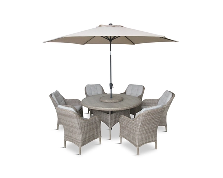 ST TROPEZ SAND DINING SUITE WITH PARASOL - image 4