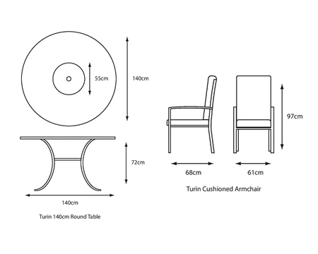 TURIN 6 SEAT DINING SUITE WITH PARASOL - image 4