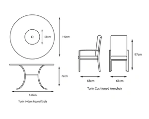 TURIN 6 SEAT DINING SUITE WITH PARASOL - image 4