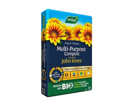 WESTLAND MULTI PURPOSE COMPOST WITH JOHN INNES PEAT FREE 50L 2 FOR £14